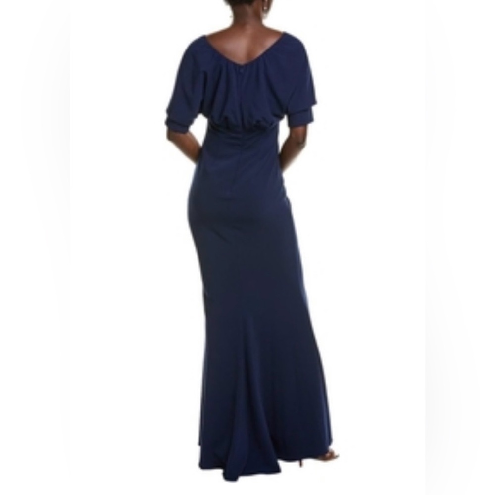 Badgley Mischka Navy Evening Gown Size 10 NWT Maxi Drapes Formal Maxi Dress - Picture 2 of 9